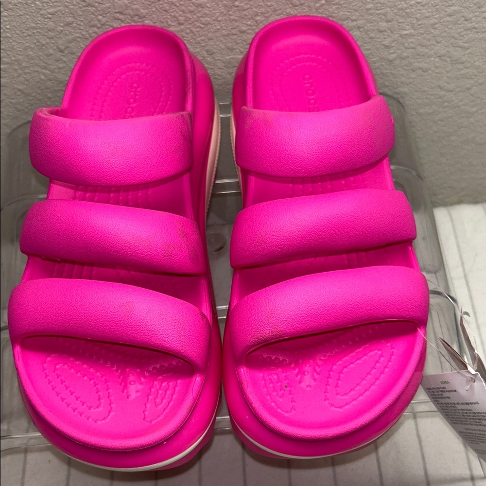 Crocs WOMEN'S MEGA CRUSH TRIPLE STRAP Pink Crush Size 5M Or 7W - Picture 3 of 11